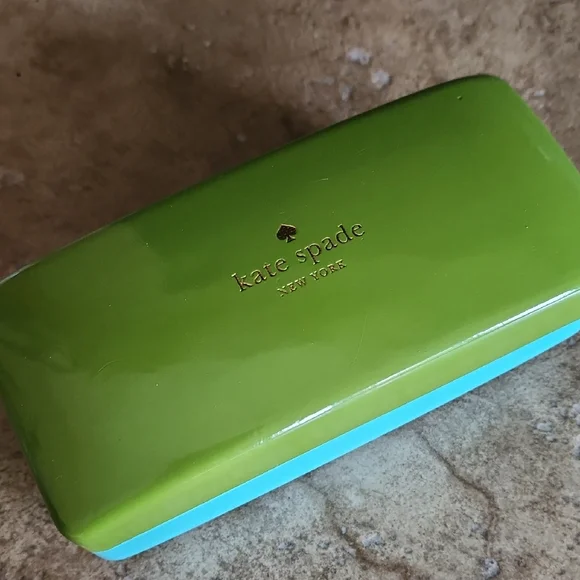 Kate Spade Vibrant Green and Blue Eye Glass Box - Picture 1 of 10